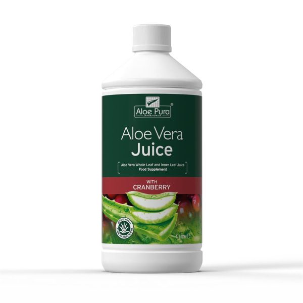 Aloe Pura Aloe Vera Juice Max Strength Cranberry 1ltr For Sale