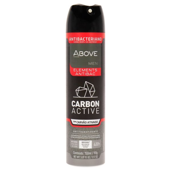 Above 48 Hours Elements Antibac Antiperspirant Deodorant - Carbon by Above for Men - 3.17 oz Deodorant Spray Hot on Sale