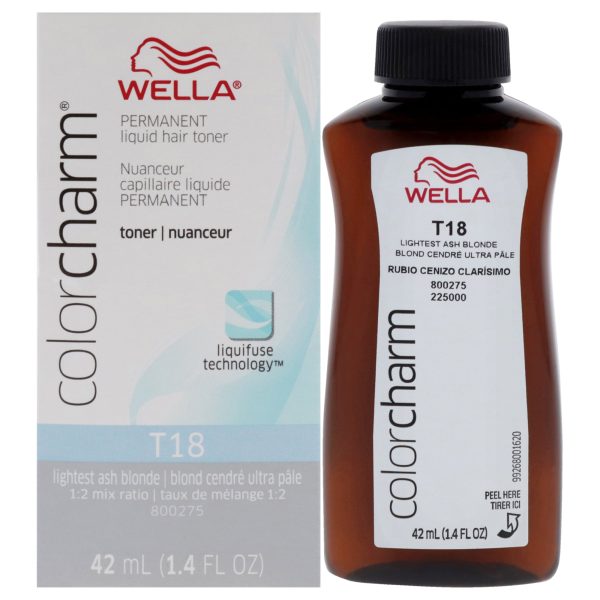 Wella Color Charm Permanent Liquid Toner - T18 Lightest Ash Blonde by Wella for Unisex - 1.4 oz Toner Hot on Sale