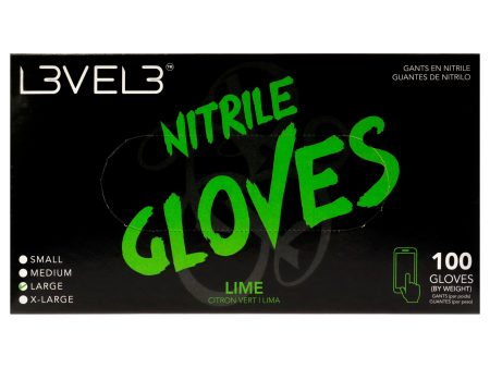 L3VEL3 Nitrile Gloves - Lime by L3VEL3 for Unisex - 100 Pc Gloves (L) Online Hot Sale