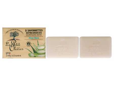 Le Petit Olivier Extra Mild Soap Bars - Aloe Vera by Le Petit Olivier for Men - 2 x 3.5 oz Soap Cheap