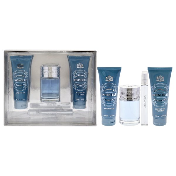 New Brand Invincible by New Brand for Men - 4 Pc Gift Set 3.3oz EDT Spray, 0.5oz EDT Spray, 4.3oz After Shave, 4.3oz Shower Gel Online