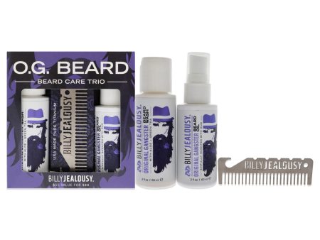 Billy Jealousy O.G. Beard Care Trio by Billy Jealousy for Men - 3 Pc 2oz Beard Wash, 2oz O.G Beard Oil, Titanium Comb Cheap