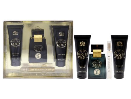 New Brand Gold by New Brand for Men - 3 Pc Gift Set 3.3oz EDT Spray, 0.5oz EDT Spray, 4.3oz Shower Gel, 4.3oz After Shave Online now