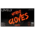 L3VEL3 Nitrile Gloves - Orange by L3VEL3 for Unisex - 100 Pc Gloves (L) Sale