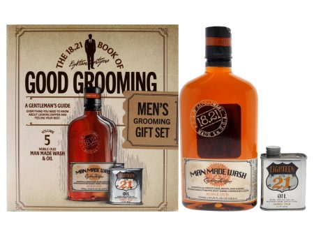 18.21 Man Made Book of Good Grooming Volume 5 Set - Noble Oud by 18.21 Man Made for Men - 2 Pc 18oz Man Made Wash 3-In-1 Shampoo, Conditioner and Body Wash, 2oz Oil Discount