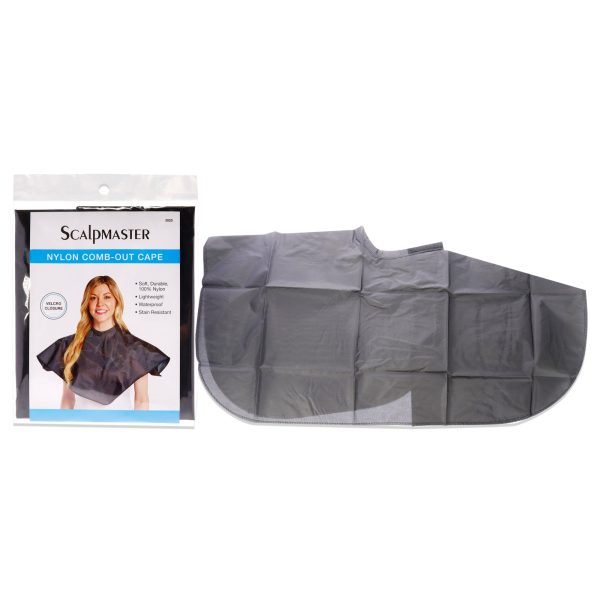 Scalpmaster Nylon Comb-Out Cape - Black by Scalpmaster for Unisex - 1 Pc Apron Supply