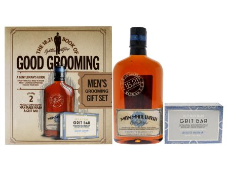 18.21 Man Made Book of Good Grooming Volume 2 Set - Absolute Mahogany by 18.21 Man Made for Men - 2 Pc 18oz Man Made Wash 3-In-1 Shampoo, Conditioner and Body Wash, 7oz Grit Bar Online Sale