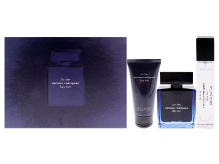 Narciso Rodriguez Bleu Noir by Narciso Rodriguez for Men - 3 Pc Gift Set 3.3oz EDP Spray, 1.6oz Shower Gel, 10ml EDP Spray Online