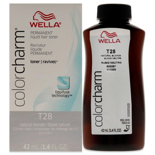 Wella Color Charm Permanent Liquid Toner - T28 Natural Blonde by Wella for Unisex - 1.4 oz Toner Online Sale