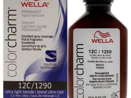 Wella Color Charm Permanent Liquid Hair Color - 1290 12C Ultra Light Blonde by Wella for Unisex - 1.42 oz Hair Color Fashion