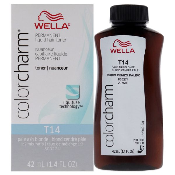 Wella Color Charm Permanent Liquid Toner - T14 Pale Ash Blonde by Wella for Unisex - 1.4 oz Toner Online now