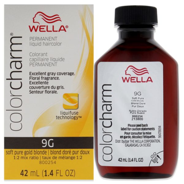 Wella Color Charm Permanent Liquid Hair Color - 9G Soft Pure Gold Blonde by Wella for Unisex - 1.42 oz Hair Color Supply