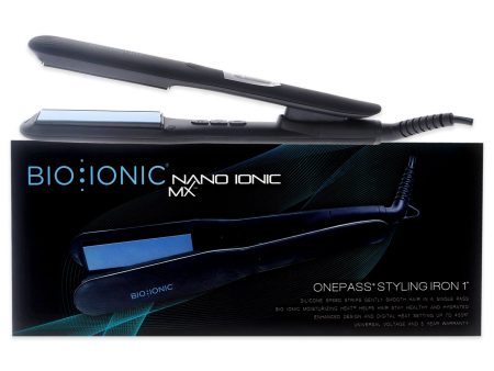 Bio Ionic Onepass Nanoionic MX Styling Iron - Black by Bio Ionic for Women - 1 Inch Flat Iron For Sale