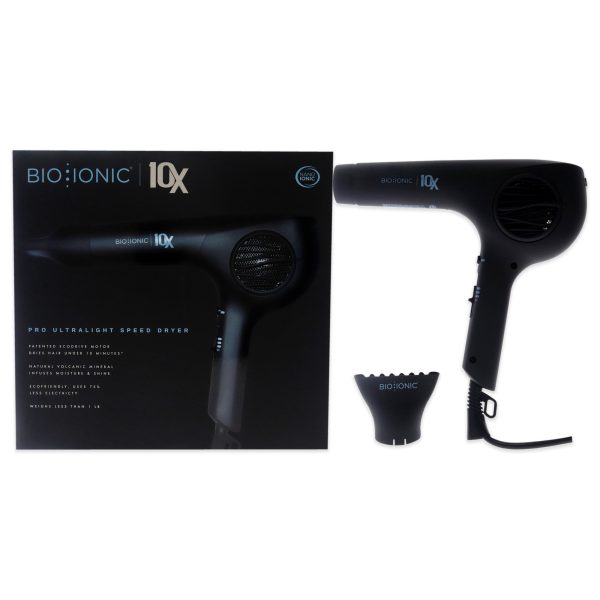 Bio Ionic 10x Pro Ultra Light Speed Dryer - Black by Bio Ionic for Women - 1 Pc Hair Dryer Fashion