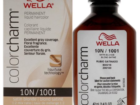 Wella Color Charm Permanent Liquid Hair Color - 1001 10N Satin Blonde by Wella for Unisex - 1.42 oz Hair Color Supply