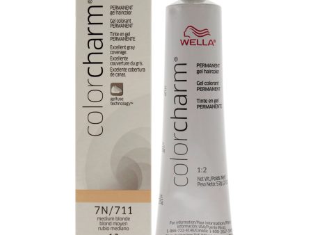 Wella Color Charm Permanent Hair Color Gel - 711 7N Medium Blonde by Wella for Unisex - 2 oz Hair Color For Sale