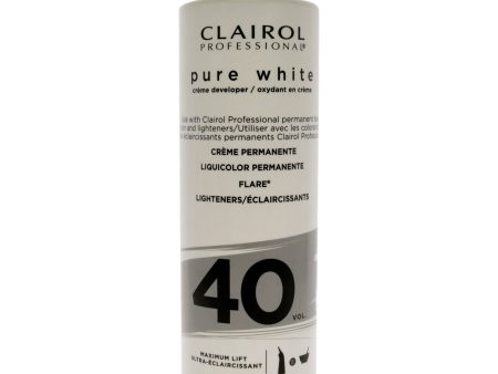 Clairol Pure White 40 Volume Creme Developer by Clairol for Unisex - 16 oz Lightener Supply