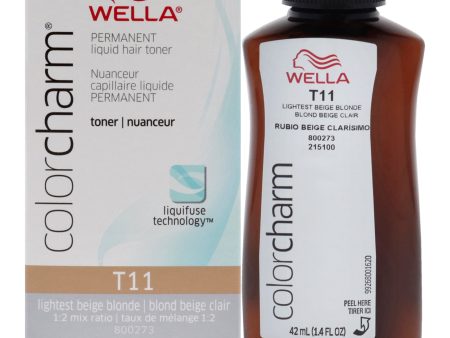 Wella Color Charm Permanent Liquid Toner - T11 Lightest Beige Blonde by Wella for Unisex - 1.4 oz Toner Hot on Sale