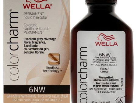 Wella Color Charm Permanent Liquid Hair Color - 6NW Dark Natural Warm Blonde by Wella for Unisex - 1.42 oz Hair Color Cheap